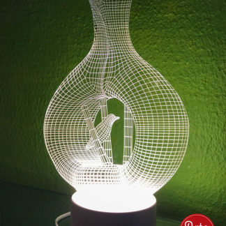 Arte para luminária acrílico LED Passarinho 3D